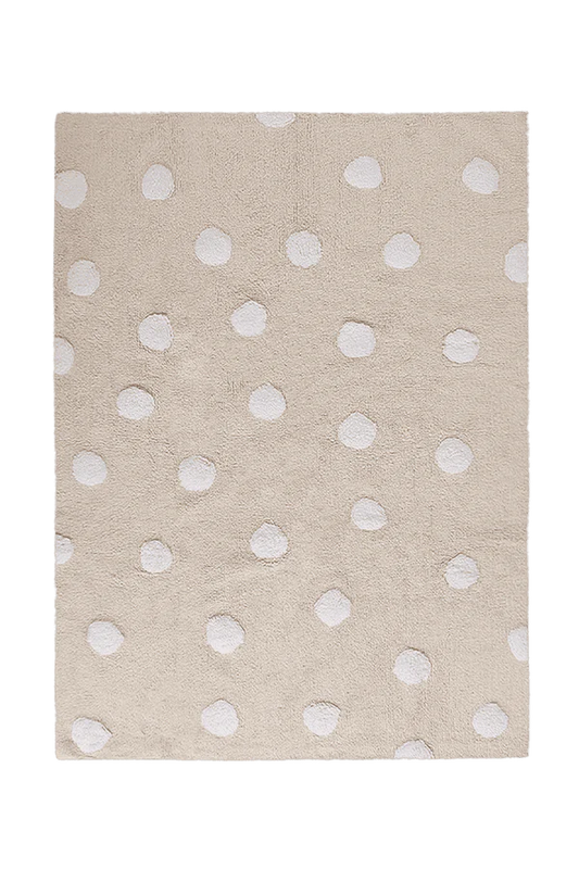 WASHABLE RUG POLKA DOTS BEIGE