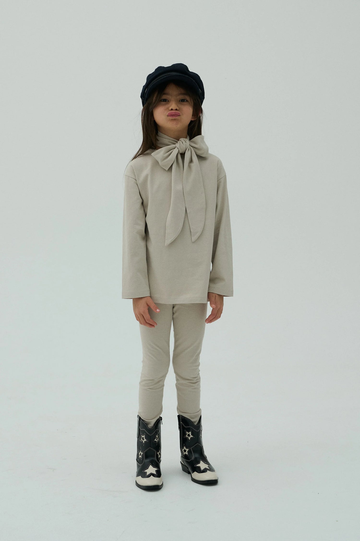 CHILDREN BASIC JERSEY LEGGINGS - BEIGE