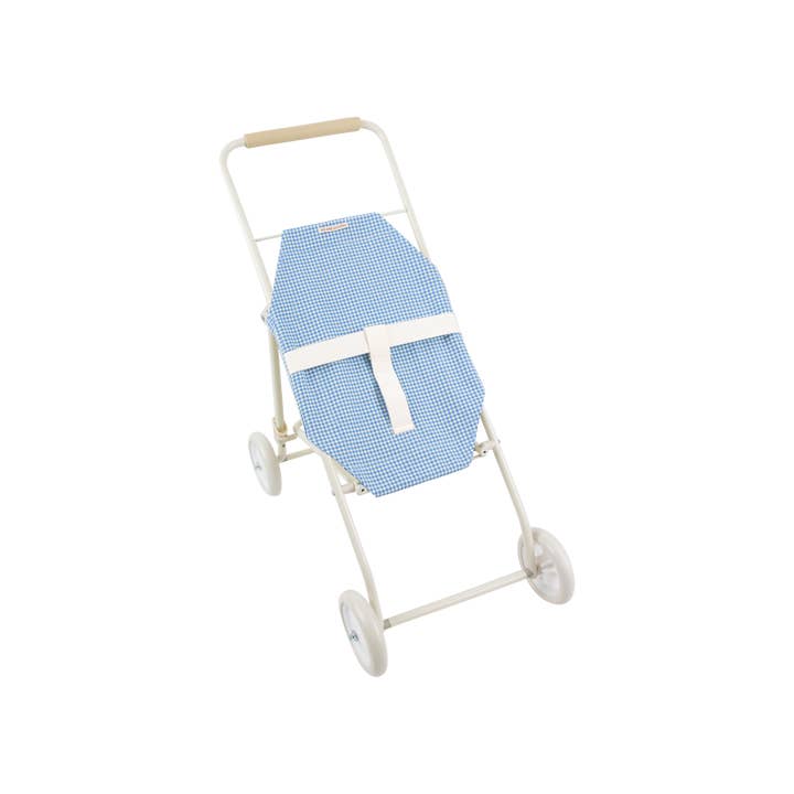 GOMMU BIG VICHY STROLLER - BLUE