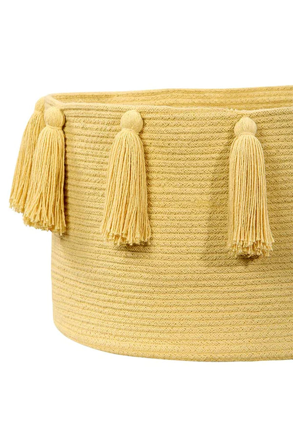 BASKET TASSELS YELLOW