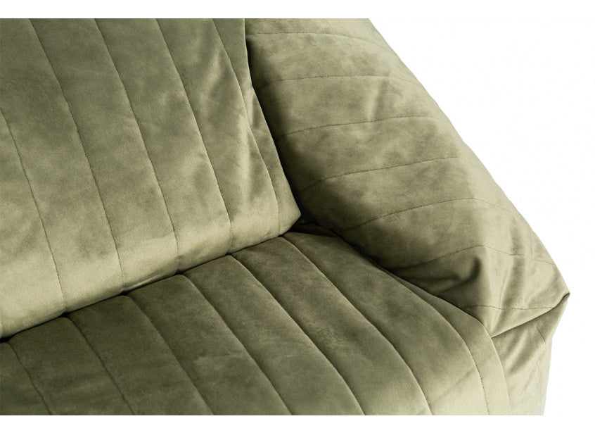 CHELSEA ARMCHAIR BEANBAG • VELVET OLIVE GREEN