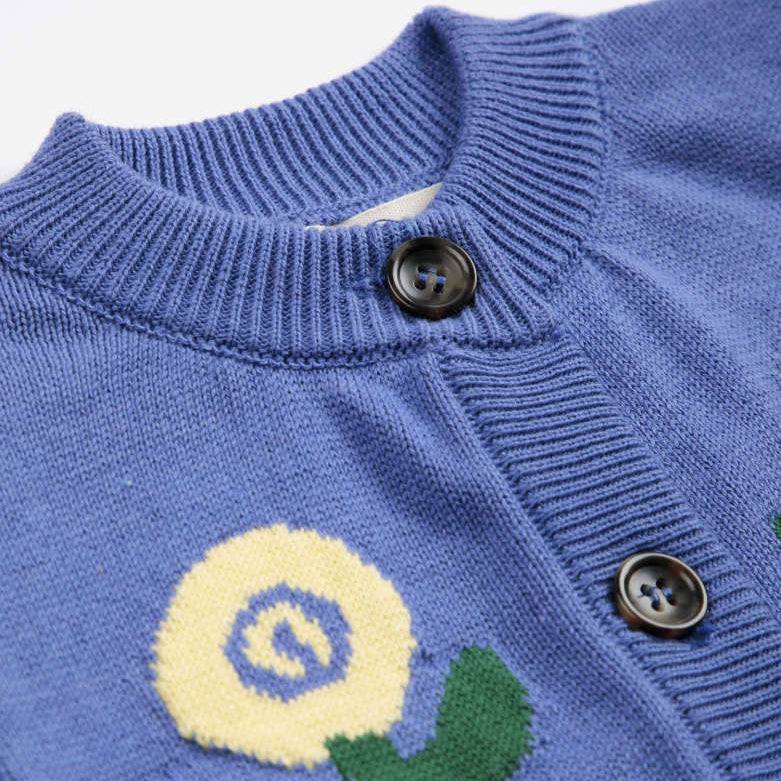Stamp Bloom cardigan purple