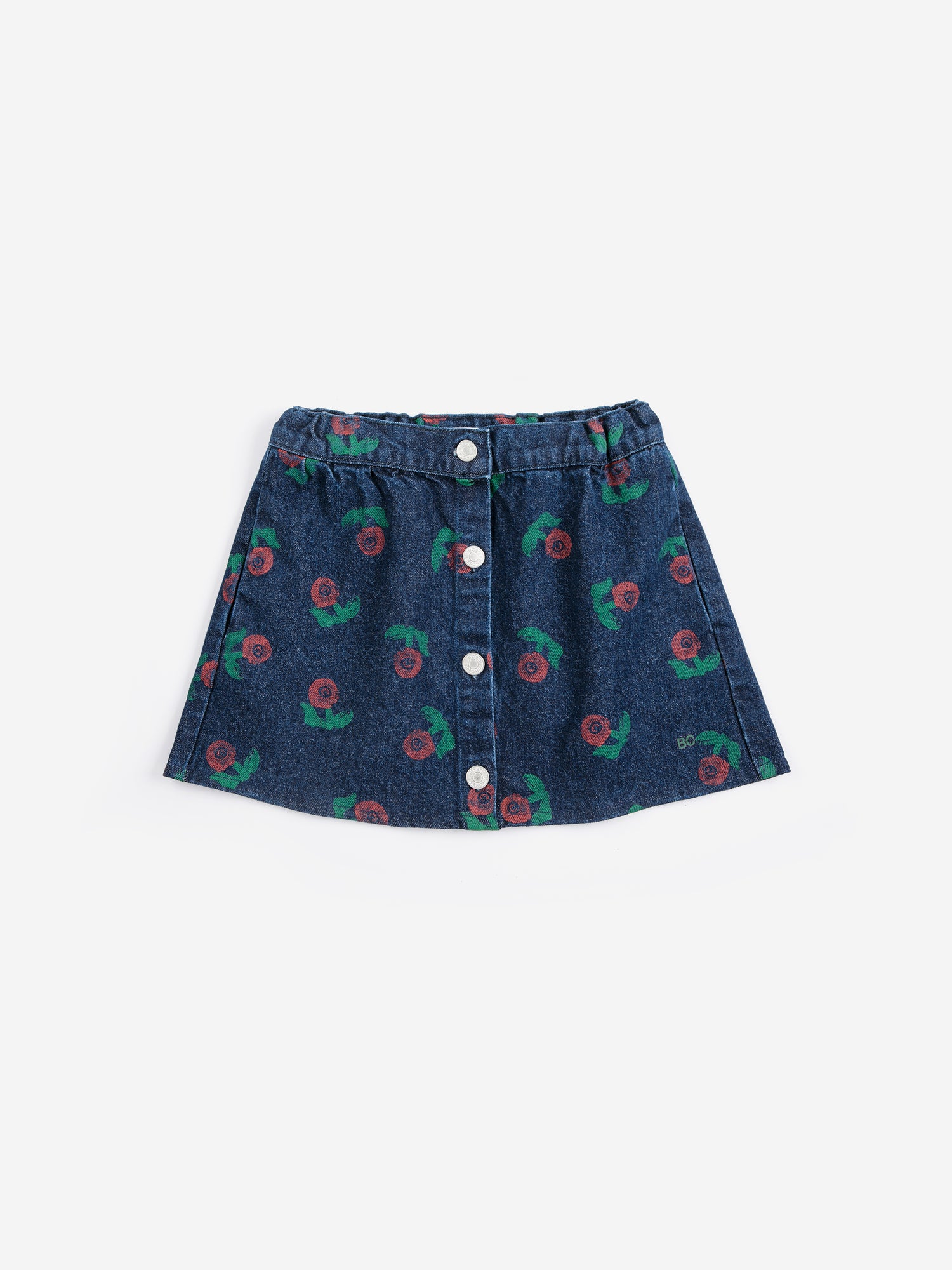 Stamp Bloom All Over Denim Skirt
