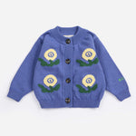 Stamp Bloom cardigan purple
