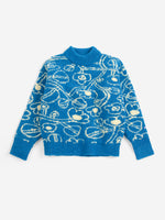 Sketchy Flowers All Over Jacquard Jumper