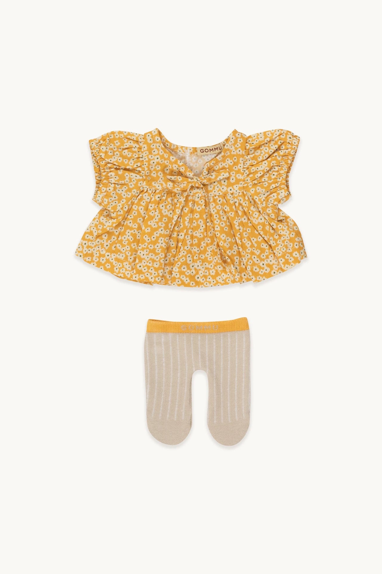 GOMMU YELLOW FLOWERS DRESS & TIGHTS