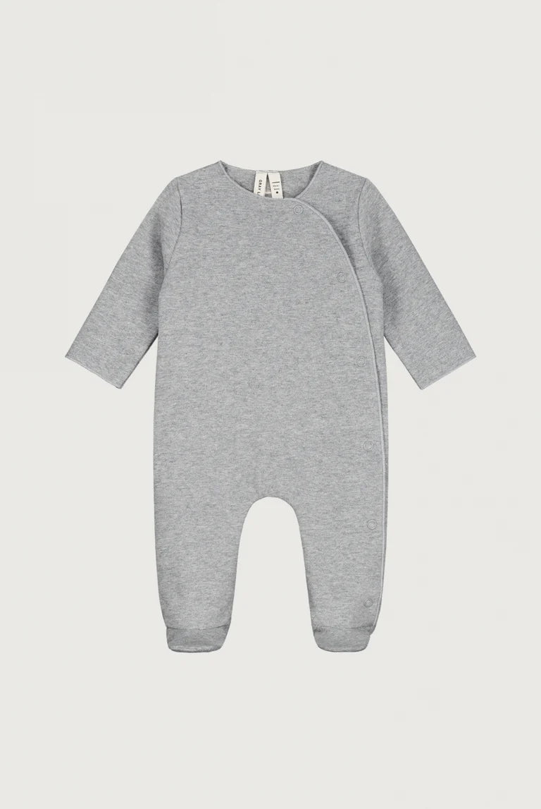 NEWBORN SUIT WITH SNAPS - GRAY MELANGE