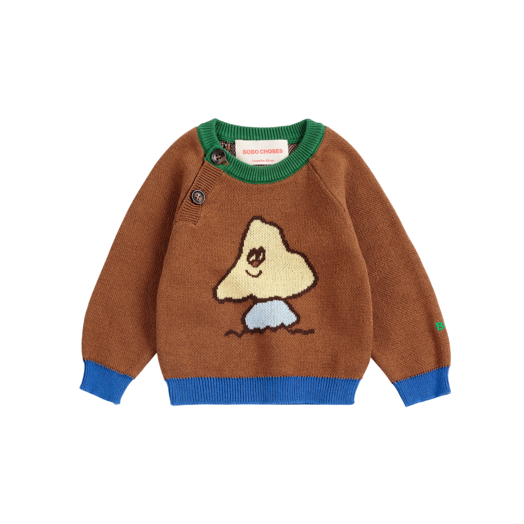 Mush Monster jacquard jumper dark brown