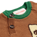 Mush Monster jacquard jumper dark brown