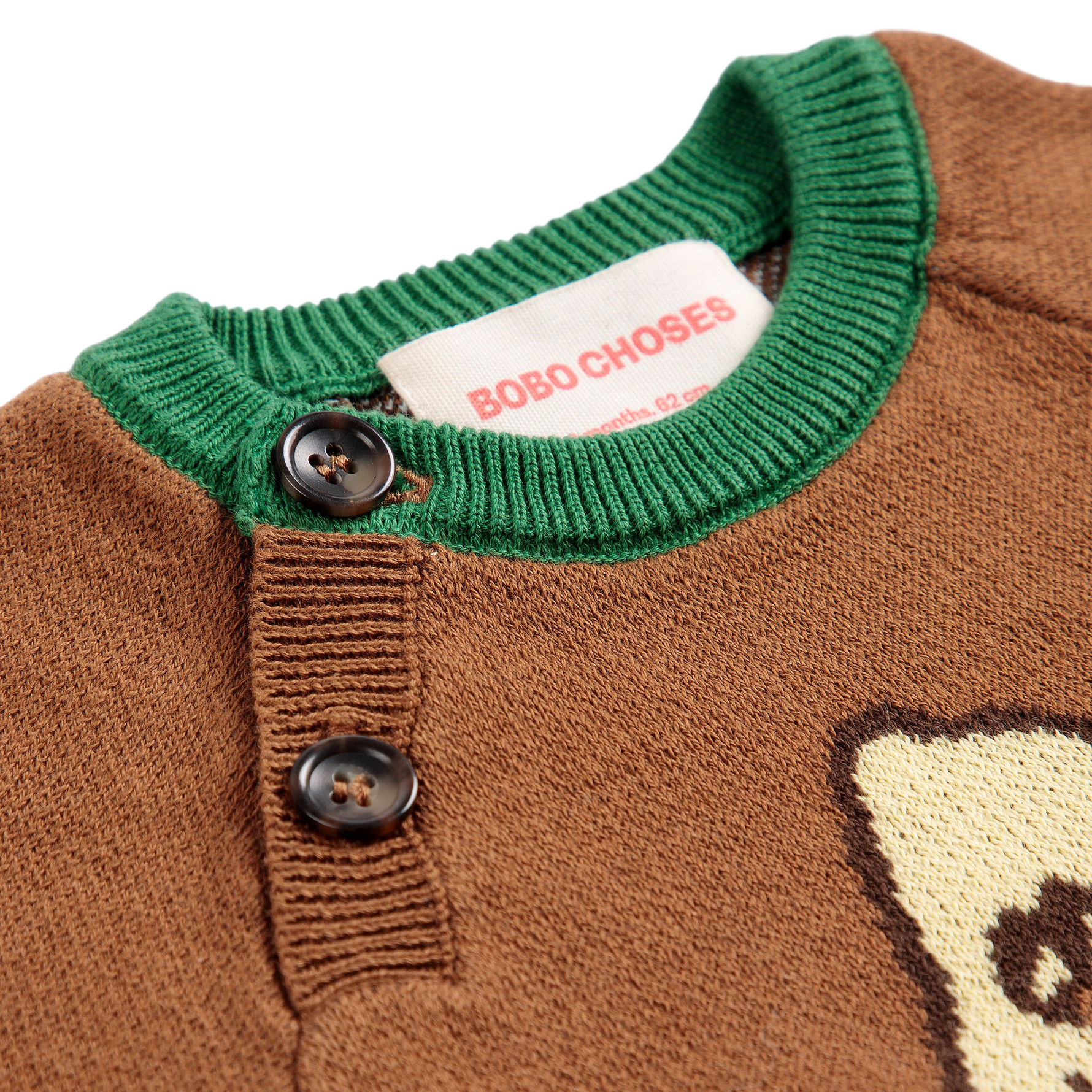 Mush Monster jacquard jumper dark brown
