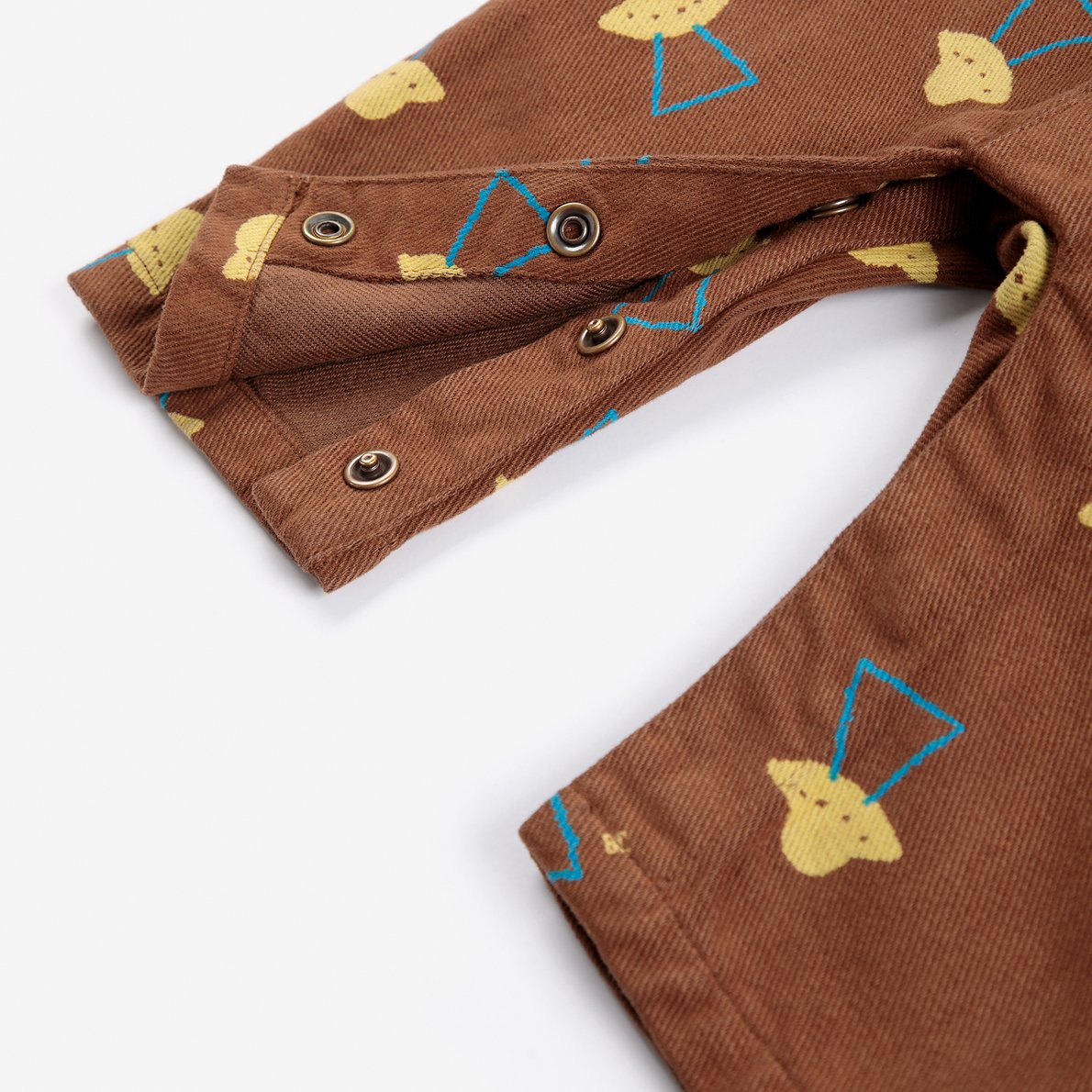 Pixel Abduction woven overall brown