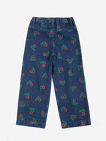 Stamp Bloom all over denim trousers navy blue