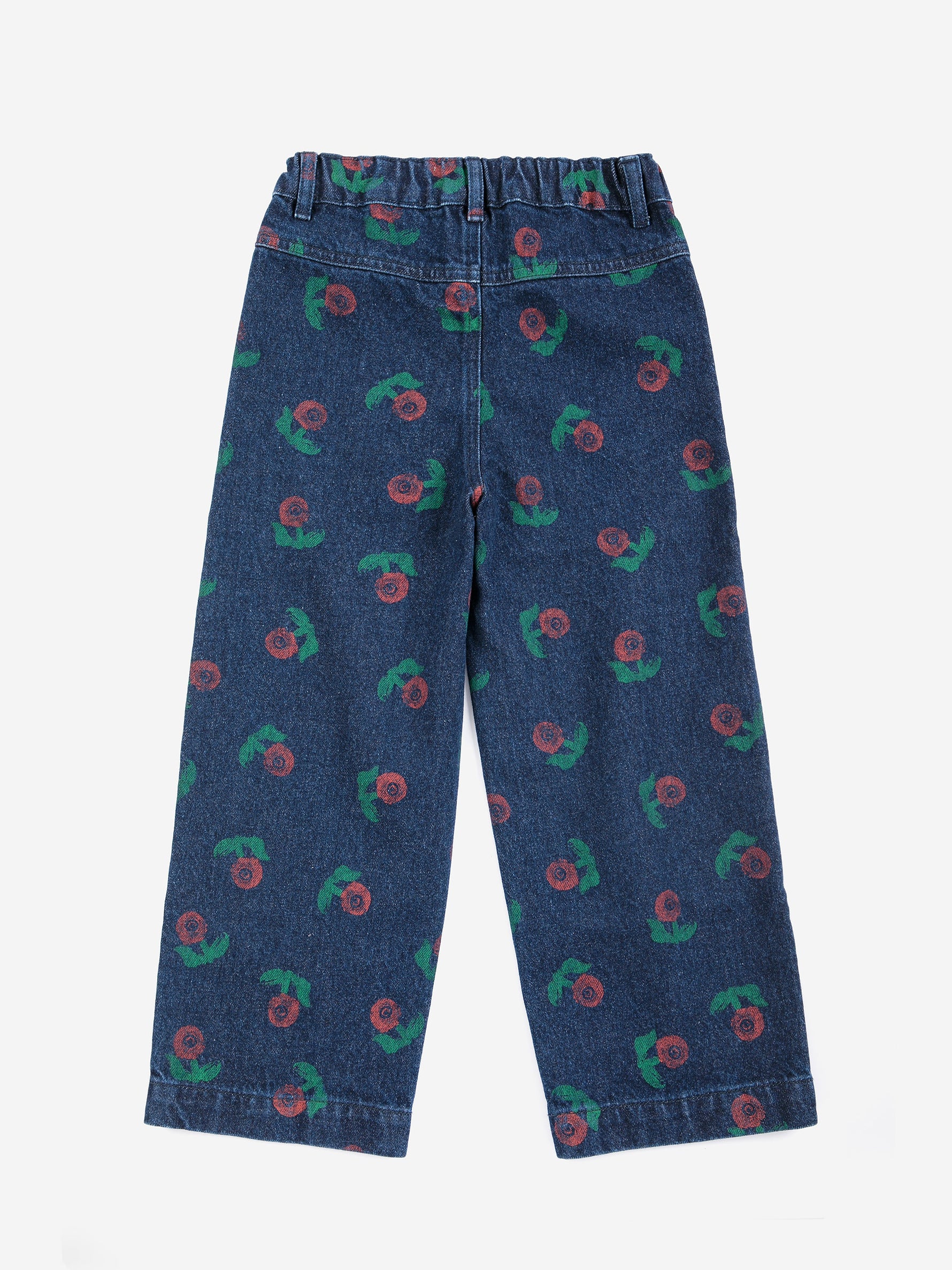 Stamp Bloom all over denim trousers navy blue