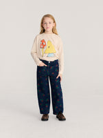 Stamp Bloom all over denim trousers navy blue